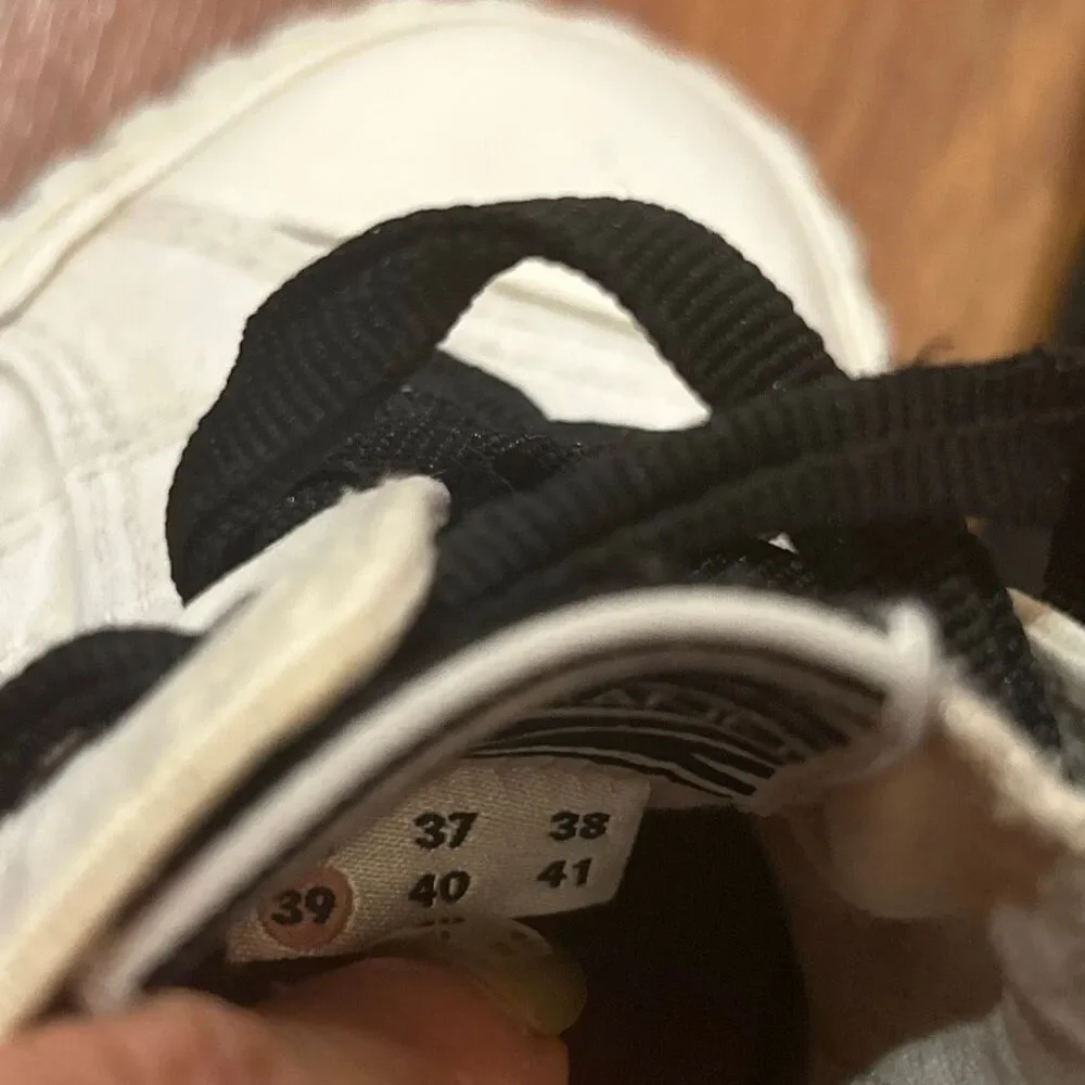 Zimmerman cream ivory beige canvas sneakers black shoelaces 8.5 (39)